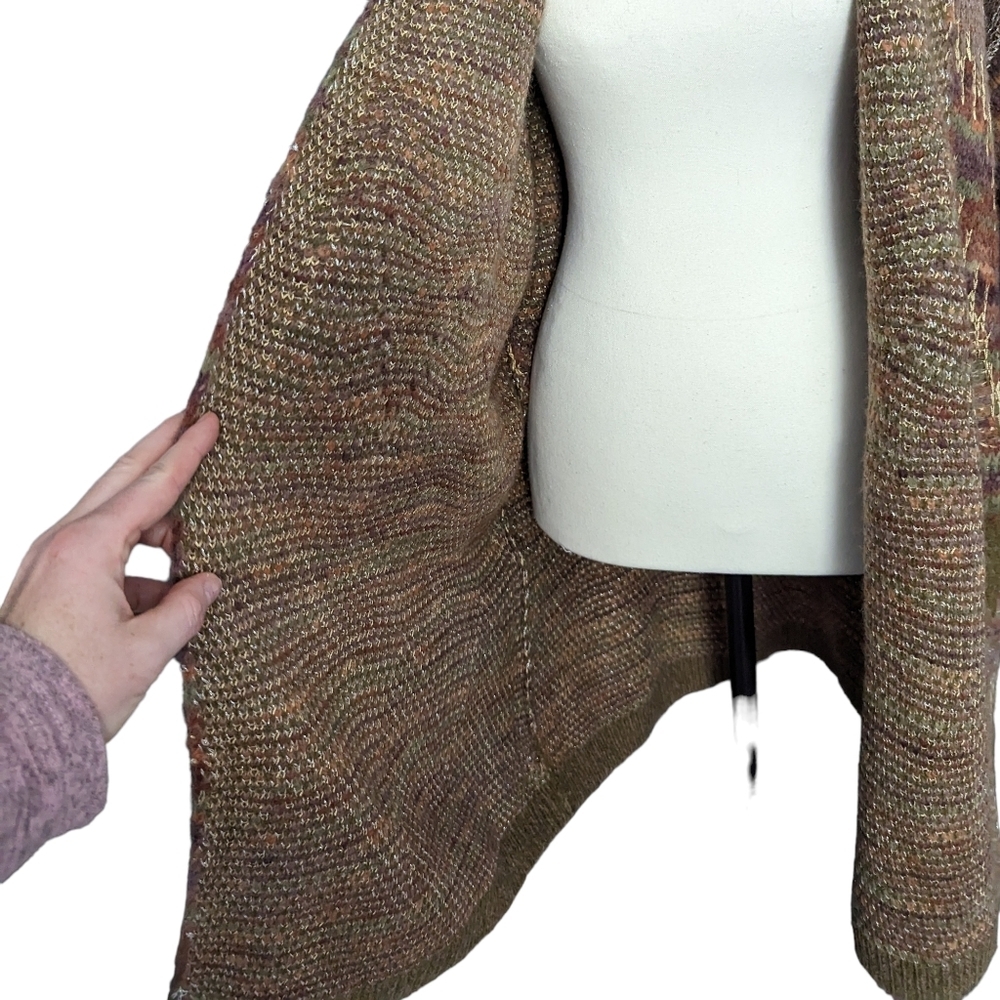 Lucky Brand Aztec Lurex Wool Blend Cardigan XL - Picture 7 of 15